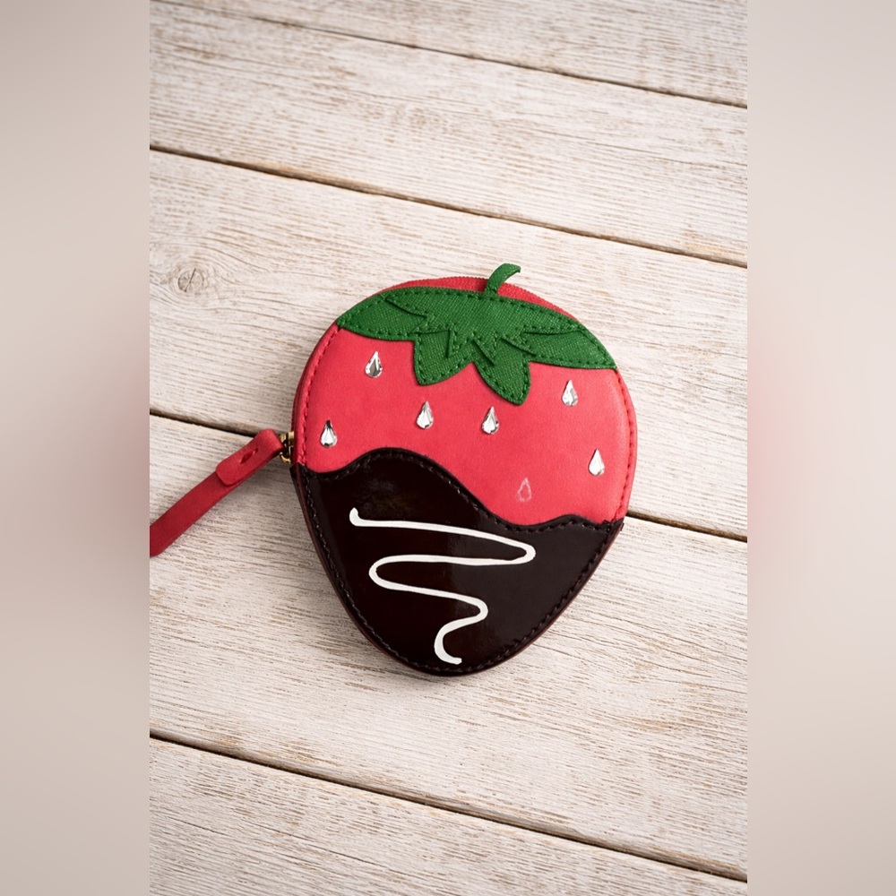 Kate Spade Strawberry Coin Purse - Red, Green, Brown